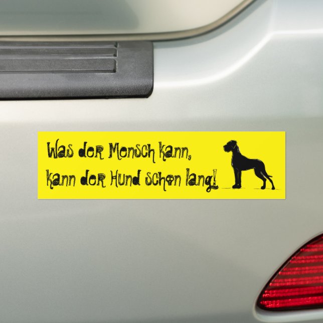 Great Dane black silhouette car bumper template  Sticker (On Car)
