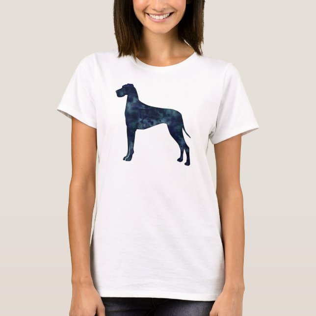 Great Dane Black Watercolor Silhouette T-Shirt (Front)