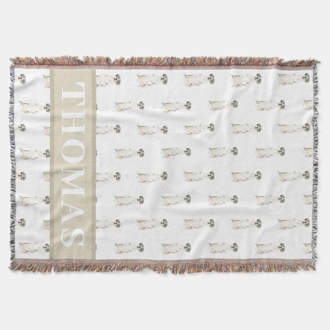 Great Dane (Black White Harlequin) Throw Blanket (Front)