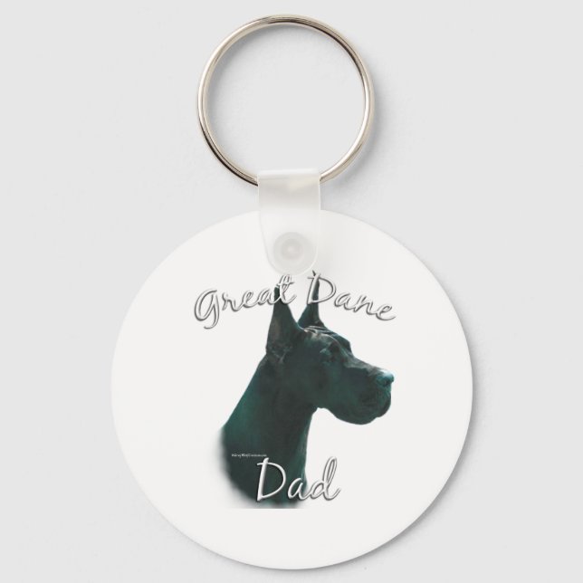 Great Dane (blk) Dad 2 Key Ring (Front)