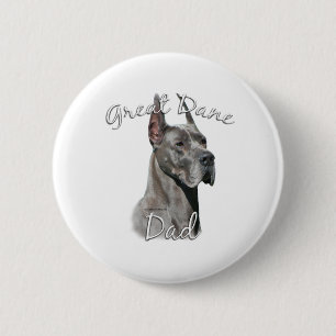 Great Dane (blue) Dad 2 6 Cm Round Badge