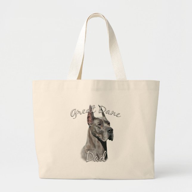 Great Dane (blue) Dad 2 Large Tote Bag (Front)