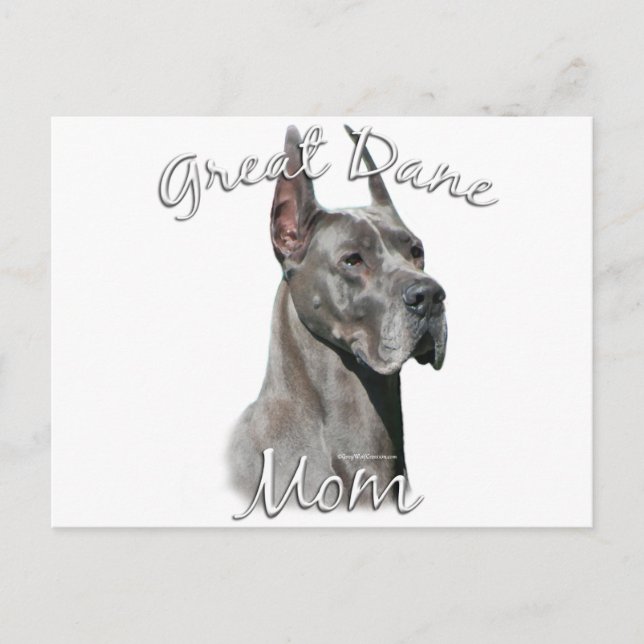 Great Dane (blue) Mum 2 Postcard (Front)