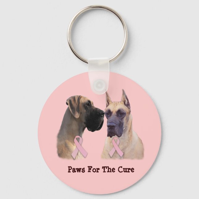 Great Dane Breast Cancer Keychain (Front)