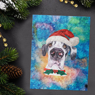 Great Dane Breed Dog Christmas Jigsaw Puzzle