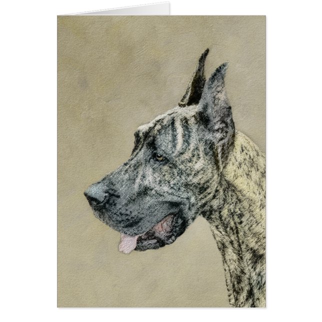 Great Dane (Brindle) Painting - Original Dog Art (Front)