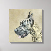 Great Dane (Brindle) Painting - Original Dog Art