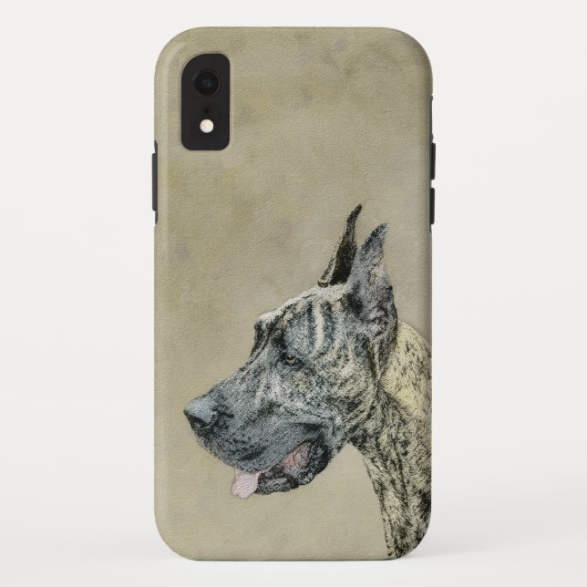 Great Dane (Brindle) Painting - Original Dog Art Case-Mate iPhone Case (Back)