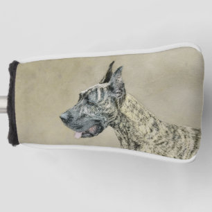Great Dane (Brindle) Painting - Original Dog Art Golf Head Cover