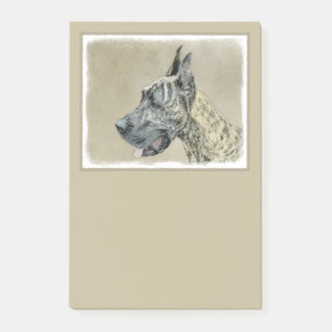 Great Dane (Brindle) Painting - Original Dog Art Post-it Notes