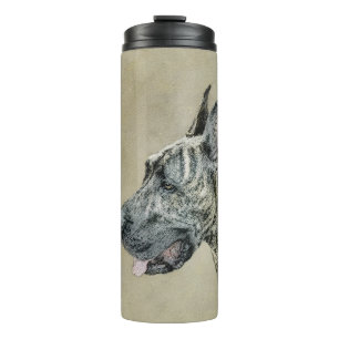Great Dane (Brindle) Painting - Original Dog Art Thermal Tumbler
