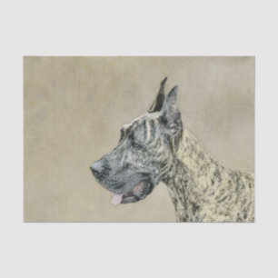 Great Dane (Brindle) Painting - Original Dog Art Tissue Paper