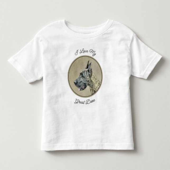 Great Dane (Brindle) Painting - Original Dog Art Toddler T-Shirt (Front)