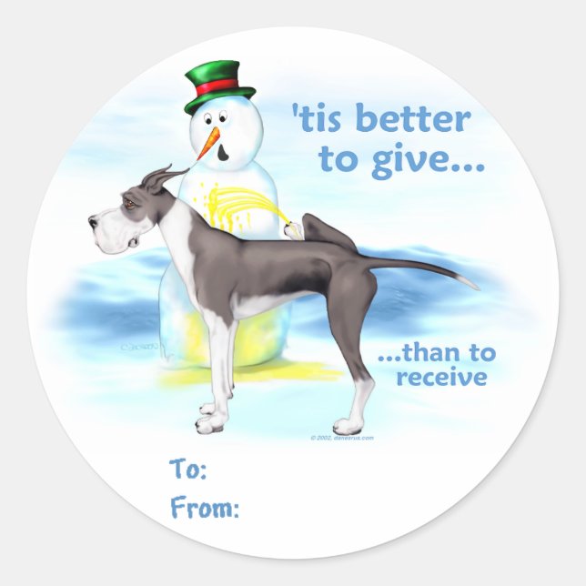 Great Dane BTG Mantle Gift Tags (Front)