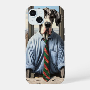 Great Dane Businessman In An Office iPhone 15 Case