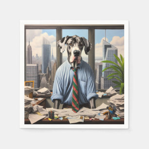 Great Dane Businessman In An Office Napkin