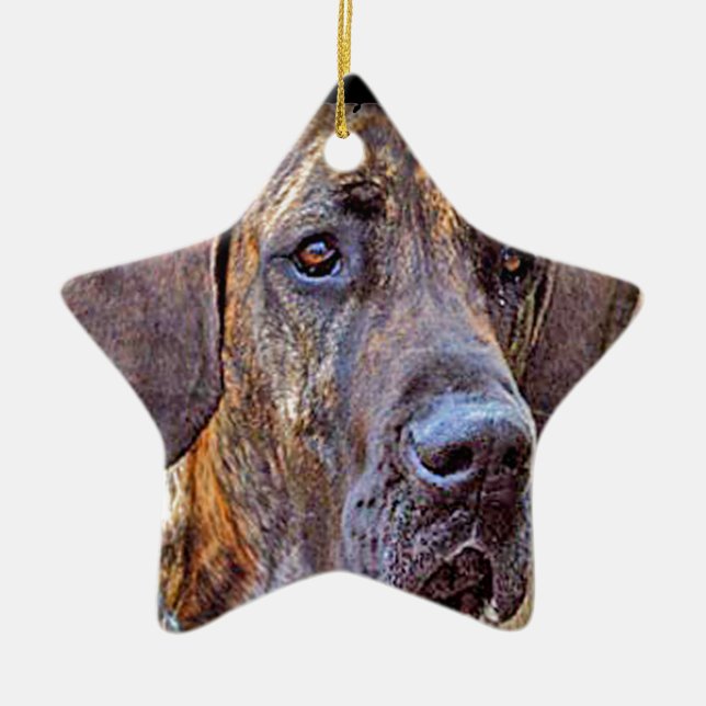 "Great Dane" Ceramic Tree Decoration (Front)