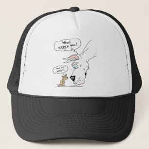 Great Dane & Chihuahua White Trucker Hat