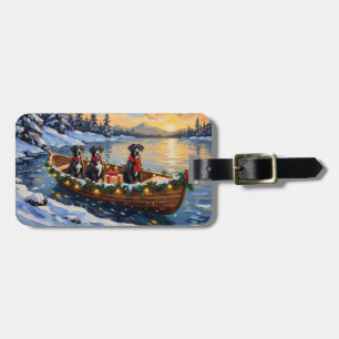 Great Dane Christmas Boat Holiday Luggage Tag