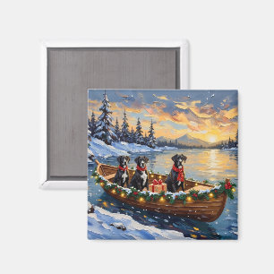 Great Dane Christmas Boat Holiday Magnet