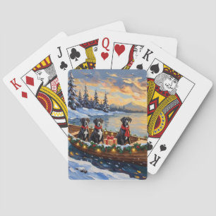 Great Dane Christmas Boat Holiday Playing Cards