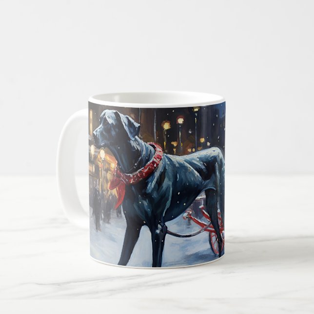 Great Dane Christmas Festive Season  Coffee Mug (Front Left)