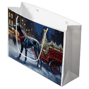 Great Dane Christmas Festive Season  Large Gift Bag