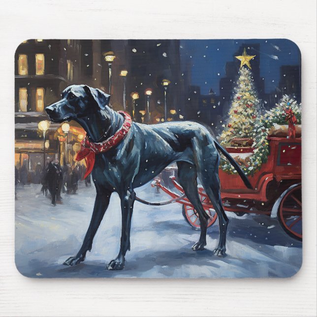 Great Dane Christmas Festive Season  Mouse Pad (Front)