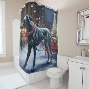 Great Dane Christmas Festive Season  Shower Curtain