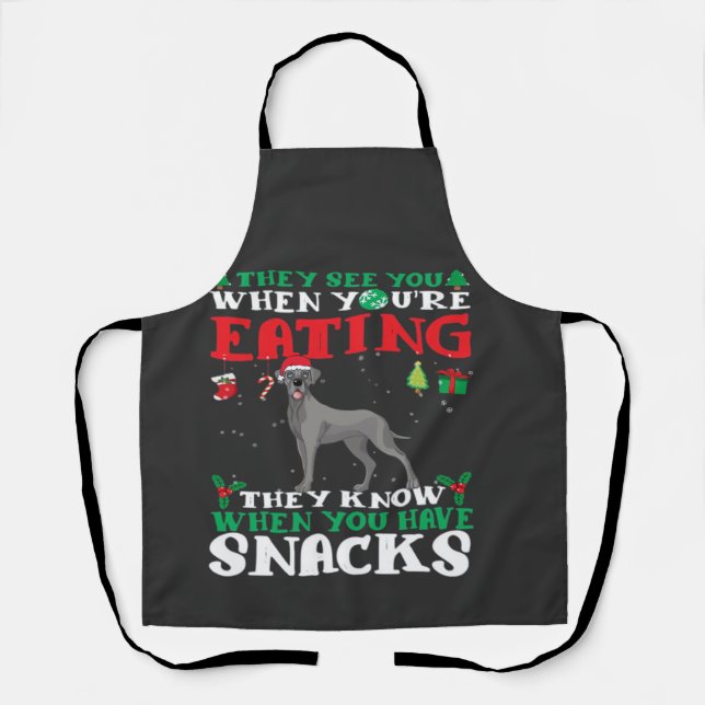Great Dane Christmas fun Classic T-Shirt Apron (Front)