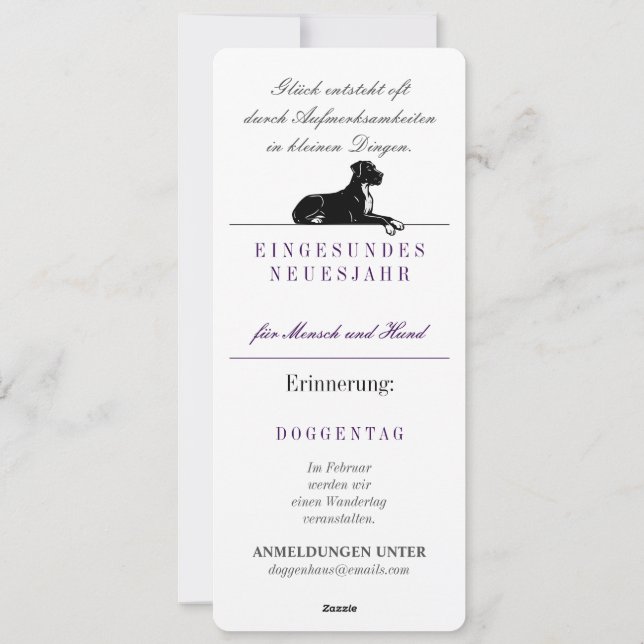 Great Dane Christmas Holiday Card (Back)