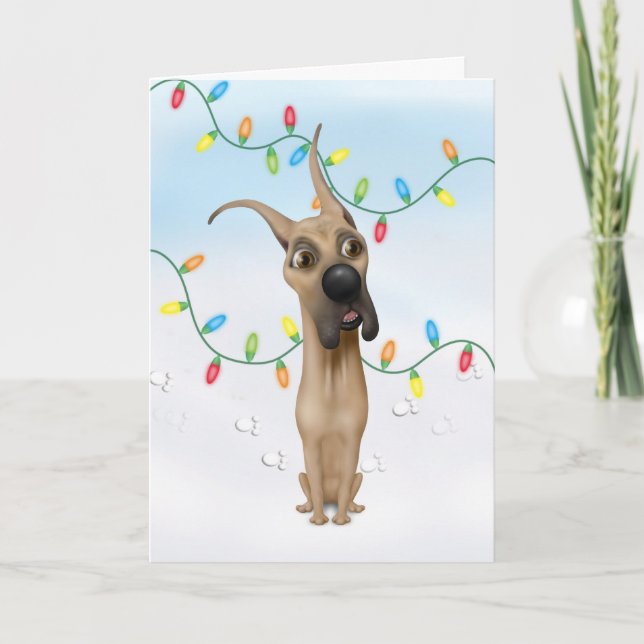 Great Dane Christmas Holiday Card (Front)