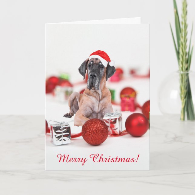 Great Dane Christmas Holiday Card (Front)