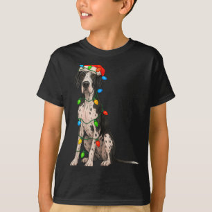 Great Dane Christmas Lights Dog Lover Xmas Pajama T-Shirt