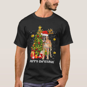 Great Dane Christmas Lights Tree Santa Xmas Pajama T-Shirt