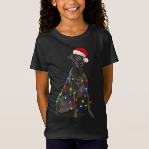 Great Dane Christmas Lights Xmas Dog Lover Santa H T-Shirt