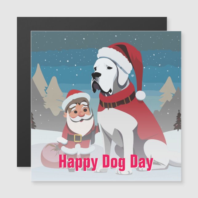Great Dane Christmas Magnetic Invitation (Front/Back)