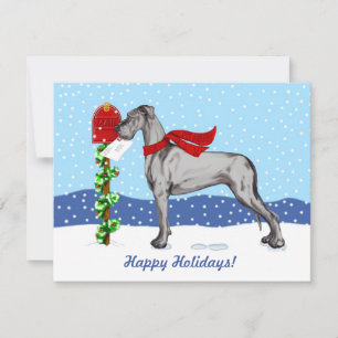 Great Dane Christmas Mail Black UC Invitation