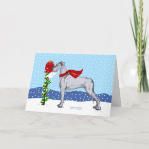 Great Dane Christmas Mail Blue UC Holiday Card