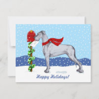 Great Dane Christmas Mail Blue UC