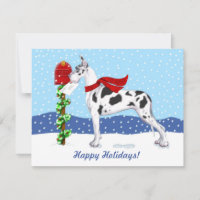 Great Dane Christmas Mail Harlequin