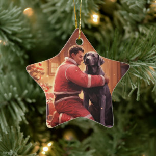 Great Dane Christmas Ornament, Dog Memorial Gift Ceramic Tree Decoration