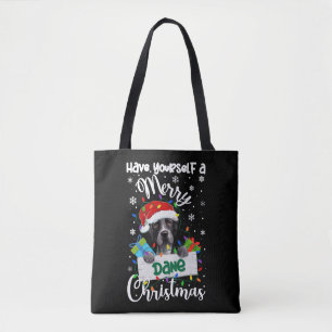 Great Dane Christmas Party Great Dane Xmas Gifts Tote Bag