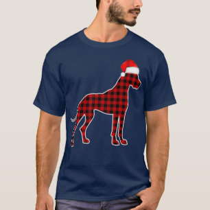 Great Dane Christmas Pyjamas Family Red Plaid T-Shirt