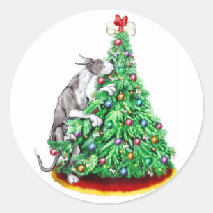 Great Dane Christmas Reach Goals Mantle Classic Round Sticker