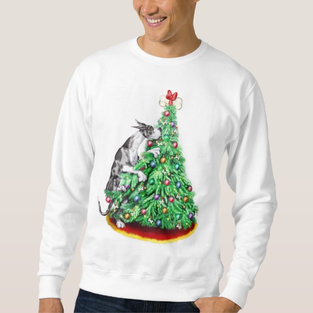 Great Dane Christmas Reach Goals Merle Sweatshirt (Front)