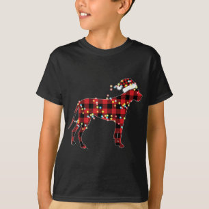 Great Dane Christmas Red Plaid Buffalo Pyjamas Xma T-Shirt