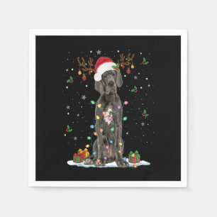 Great Dane Christmas Santa Hat Fairy Lights Pajama Napkin
