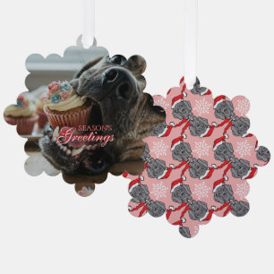 Great Dane Christmas Season Greetings Funny Tree Decoration Card