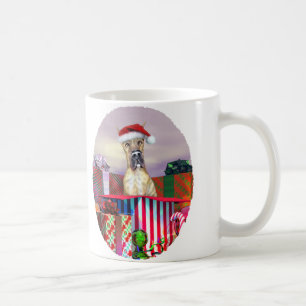Great Dane Christmas Surprise Brindle Coffee Mug